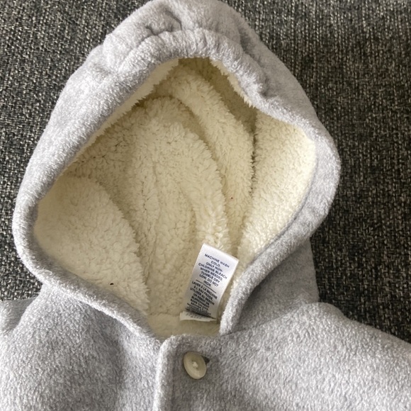 Baby Gap Winter Coat 3-6 Months Soft Fleece-Lined Hooded Spring Outdoors Warm - Picture 3 of 6